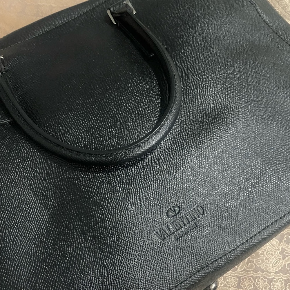 Valentino Garavani Men's Leather Black Brief Case